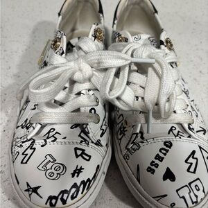 Guess White and Black Patterned Sneakers